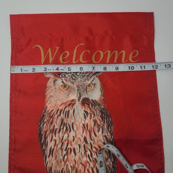 Welcome Owl Garden Flag by Angie Bryan Creations - Original Artwork - Picture 3 of 7